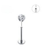 VegaSilver Zarif Gümüş Taşlı Tragus Piercing - Görsel 2