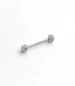 Gümüş Epoxy Kaplama Göğüs Piercing - Görsel 4