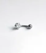 Gümüş Yıldız Tek Taşlı Göbek Piercing - Görsel 3