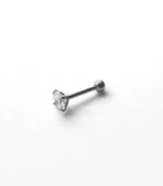 Gümüş Tek Top Taşlı Piercing - Görsel 4