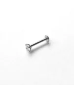 VegaGlow Zirkon Taşlı Cerrahi Çelik Dudak Piercing - Görsel 2