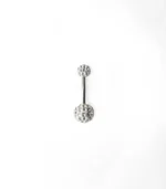 Gümüş Epoxy Kaplama Taşlı Göbek Piercing