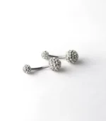 Gümüş Epoxy Kaplama Taşlı Göbek Piercing - Görsel 2