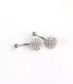 Taşlı Fashion Gümüş Göbek Piercing - Görsel 2