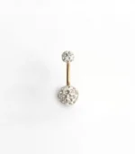 Altın Epoxy Kaplama Taşlı Göbek Piercing