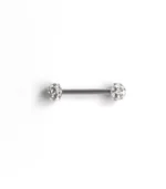 Gümüş Epoxy Kaplama Göğüs Piercing - Görsel 3