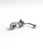 Gümüş Sallantılı Damla Taşlı Göbek Piercing - Görsel 2