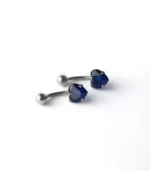 Mavi Tek Taşlı Kalp Göbek Piercing - Görsel 2