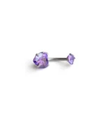 Mor Taşlı Kalp Göbek Piercing - Görsel 3