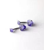 Mor Taşlı Kalp Göbek Piercing - Görsel 2