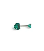 Yeşil Taşlı Kalp Göbek Piercing - Görsel 3